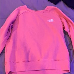 pink north face crew neck